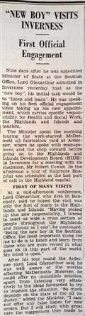 New Scottish Minister visits work-starved oil fabrication yard in 1986