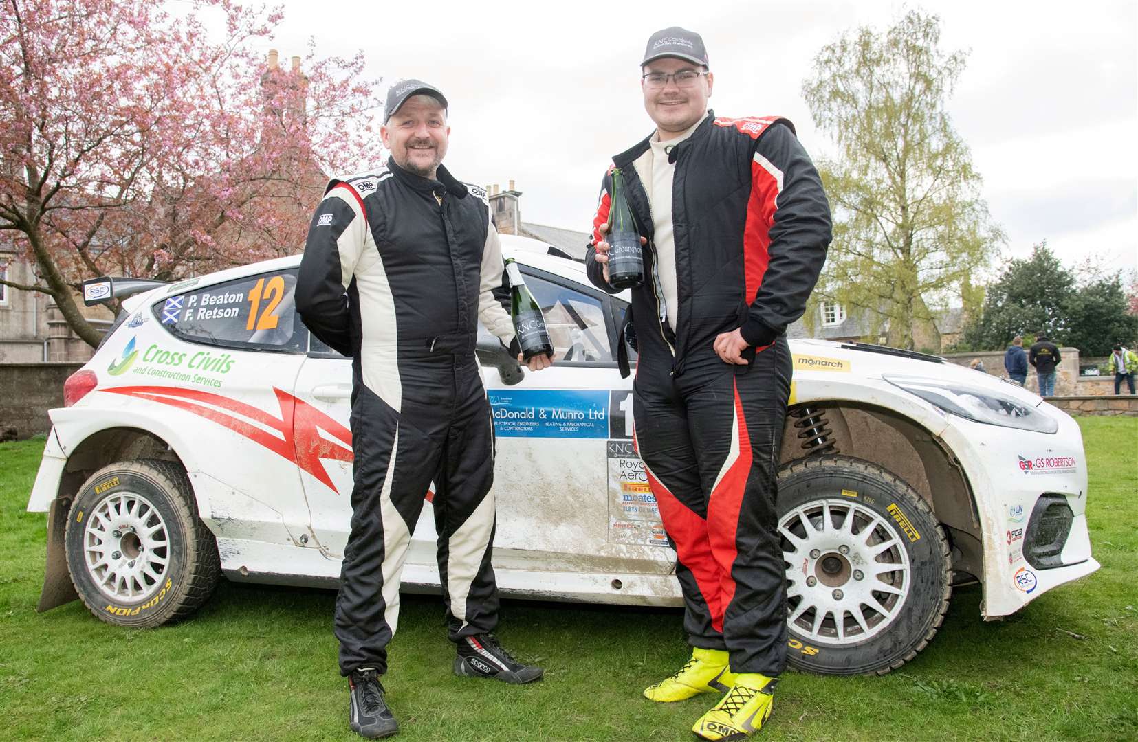 Paul Beaton and Finlay Retson alongside their Ford Fiesta Rally which won them the Speyside Stages in 2023 Picture: Daniel Forsyth