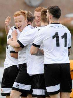 Clach celebrate after Liam Shewan’s goal to made it 4-0.