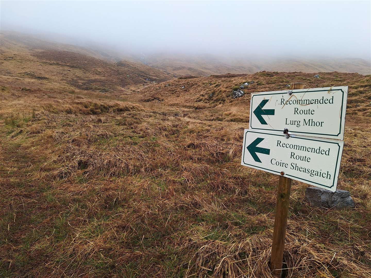 The estate has signposted its preferred route for walkers to take up the Munros.