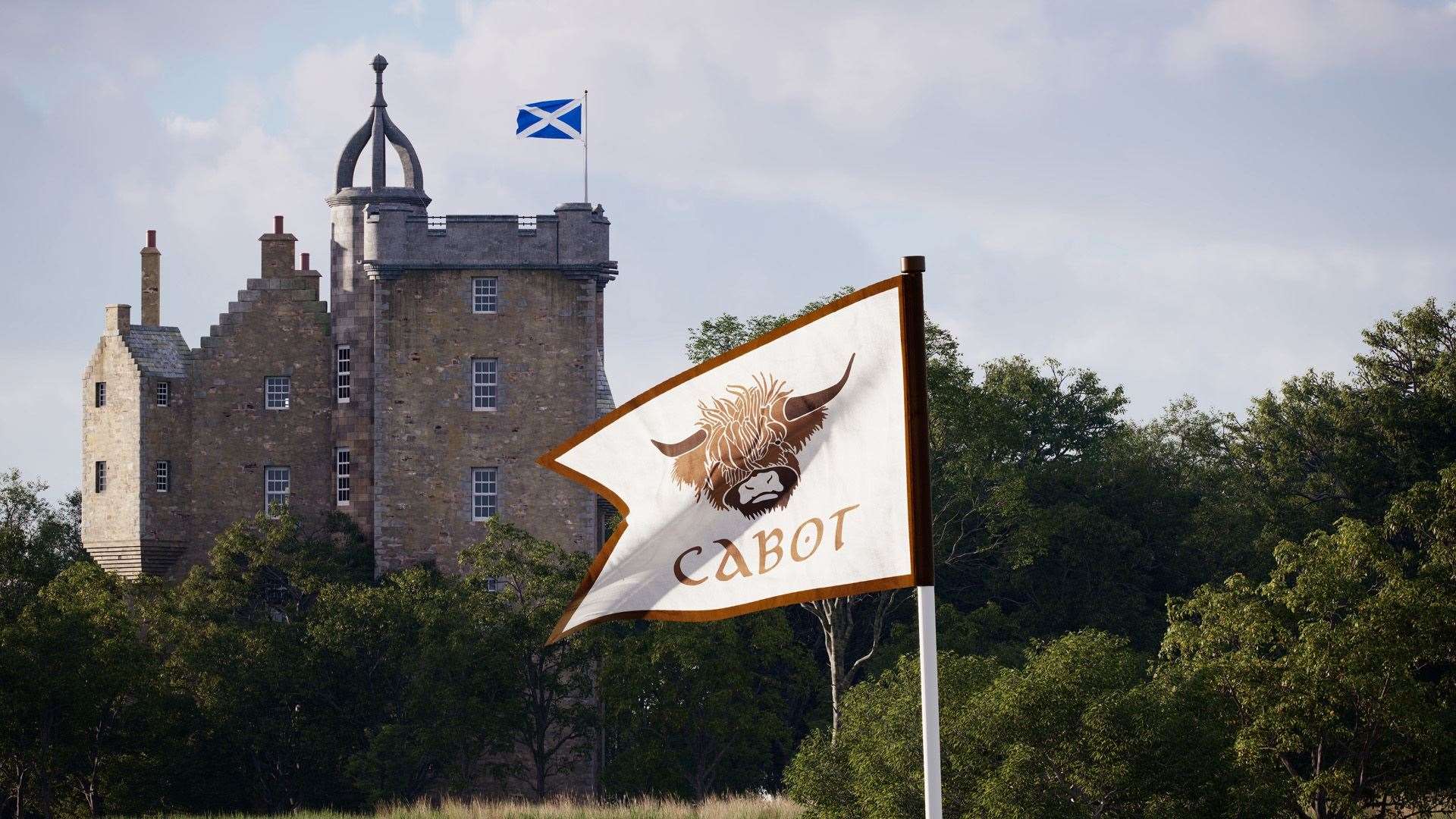 The new Old Petty branding flying at Cabot Highlands' Castle Stuart golf course. Rendered by: Harris Kalinka, Picture: Cabot Highlands website