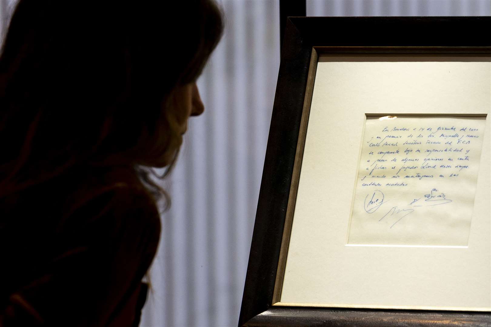 The napkin is on display at Bonhams in London throughout the auction (Jordan Pettitt/PA)