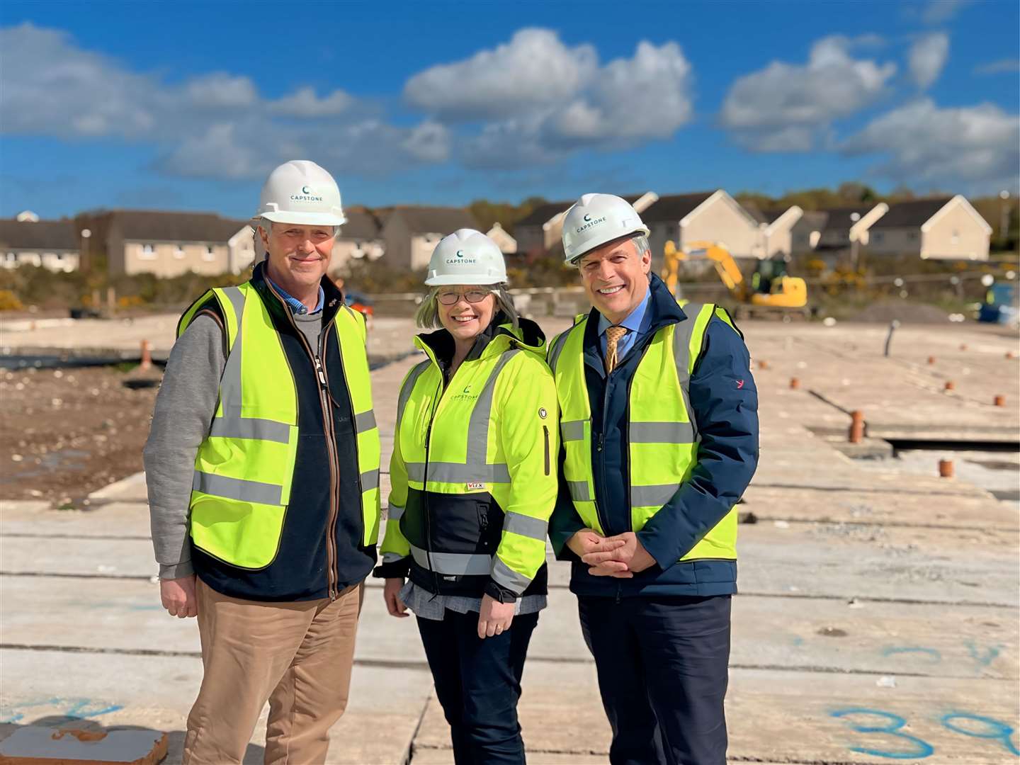 Ron Taylor, Rhona Donnelly and Edward Mountain MSP visiting the site.