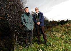 Gordon Fisher (left) and Jim Murray along with others in the community have made efforts to eradicate Himalayan Balsam. Picture Callum Mackay