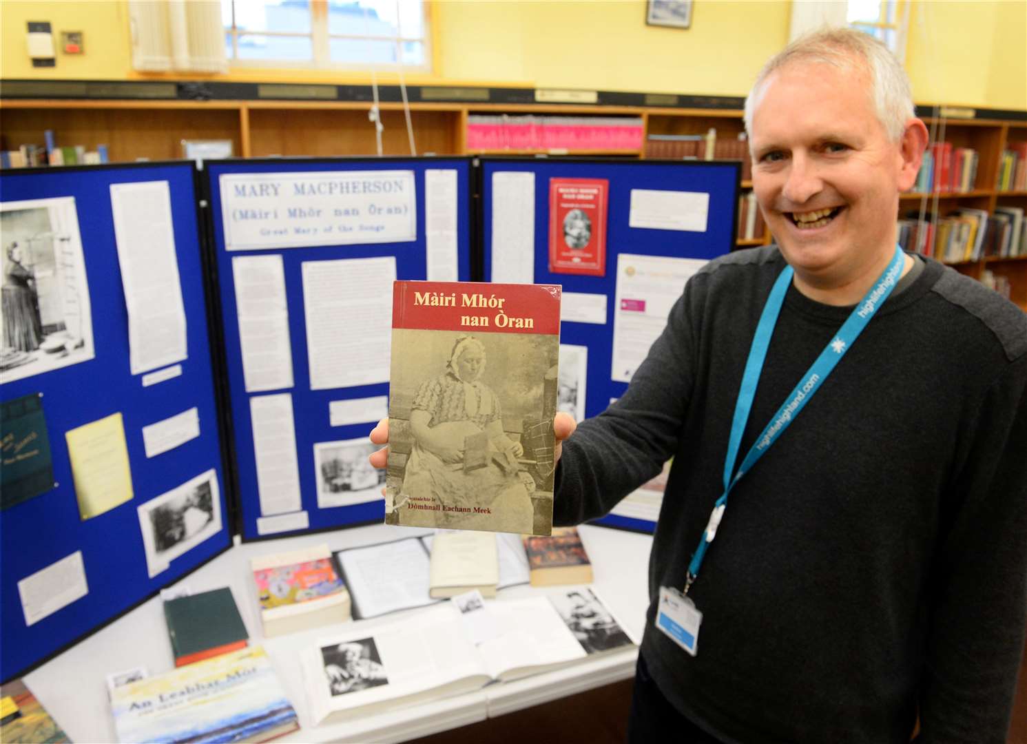 Librarian Andrew Lucas at the exhibition to mark the 200th anniversary of the birth of Gaelic poet Margaret MacPherson.