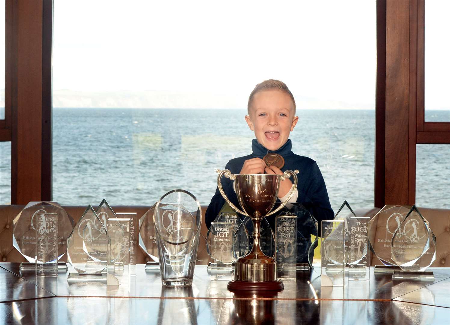 Brody MacIver with his trophies. Picture: James Mackenzie.