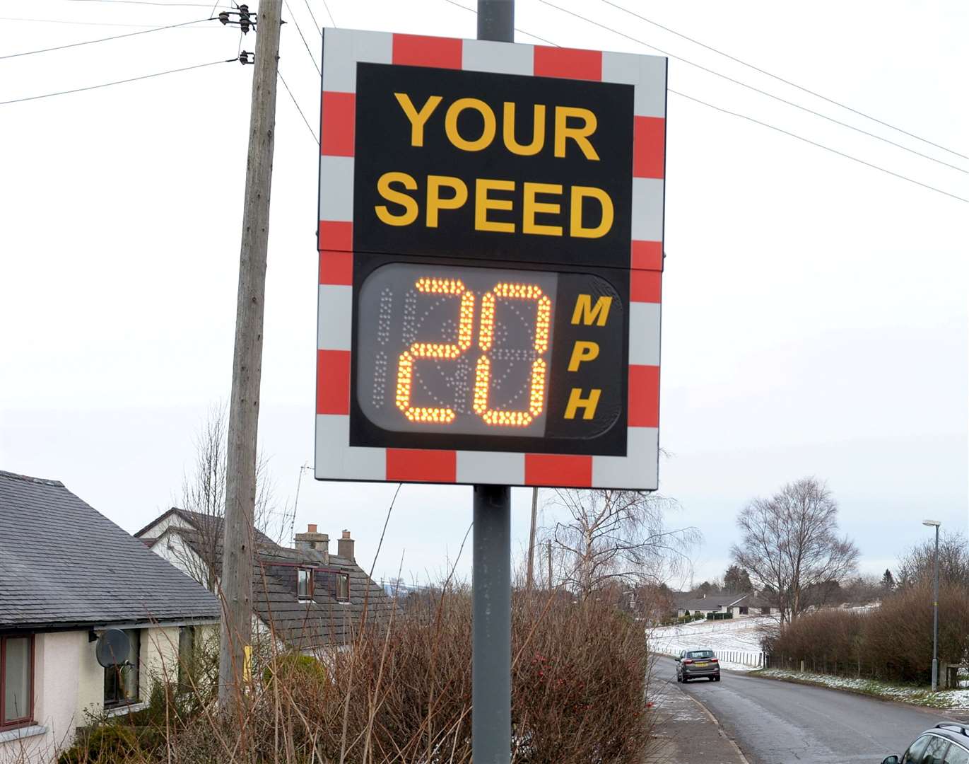 Speed warning sign. Picture: Gary Anthony.