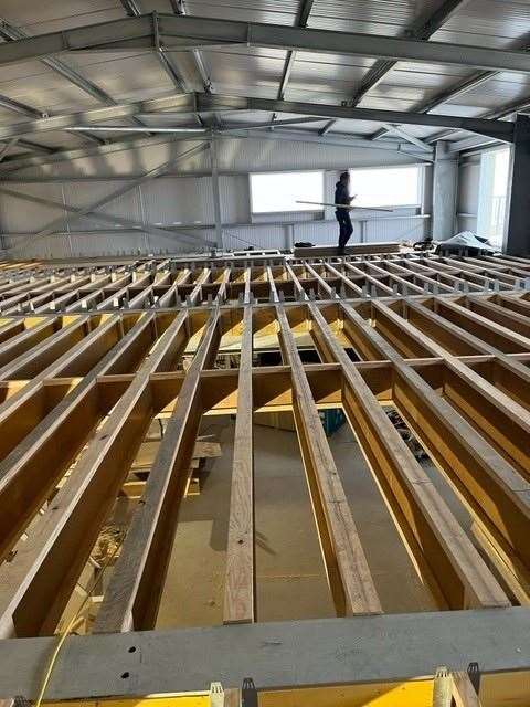 The donated wood panels have been used in the construction of a new lifeboat centre in Dornoch.