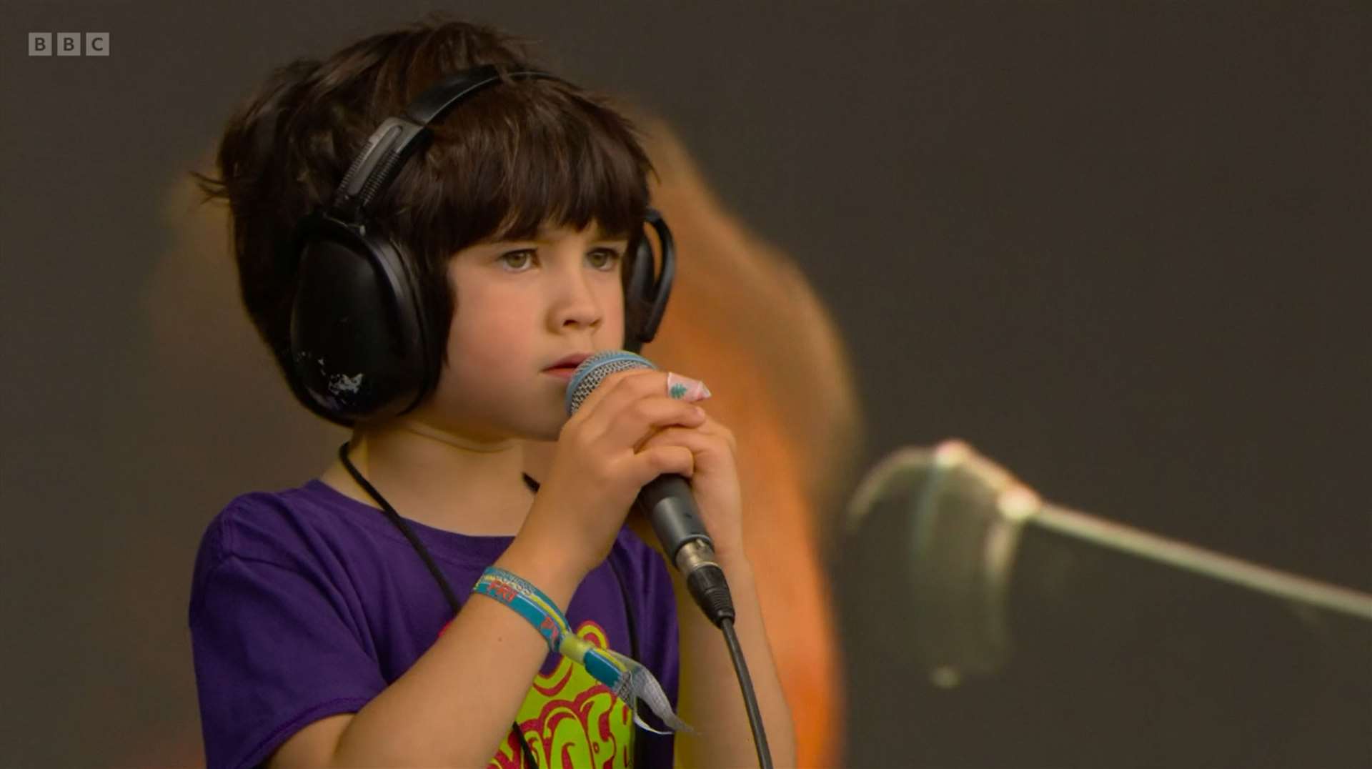 The young performer had his name chanted by thousands while on stage (BBC/PA)