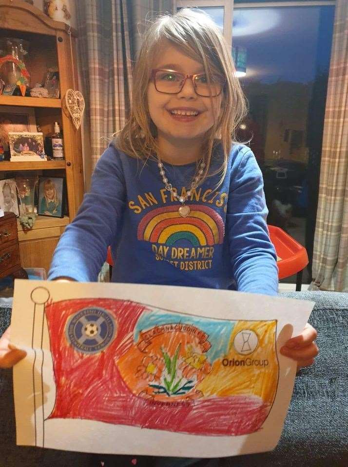 Izzy Macrae (6) with her colourful entry.