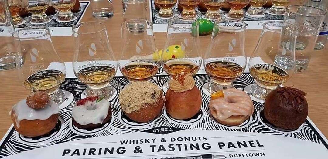 Whisky and doughnuts pairing session.