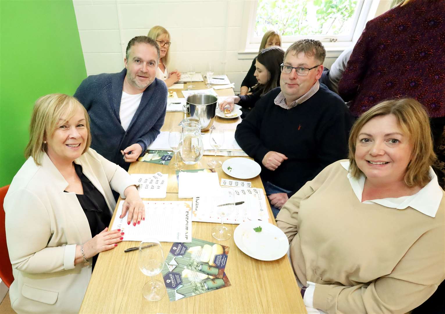 Cheese and wine night at the Inverness Botanic Garden Centre to raise money for Macmillan Cancer Support: Alison and Steve Barron, Michael and Emma Macdonald. Picture: James Mackenzie.