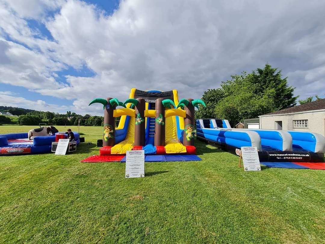 Some of Mascot Madness Entertainment's bouncy castles.