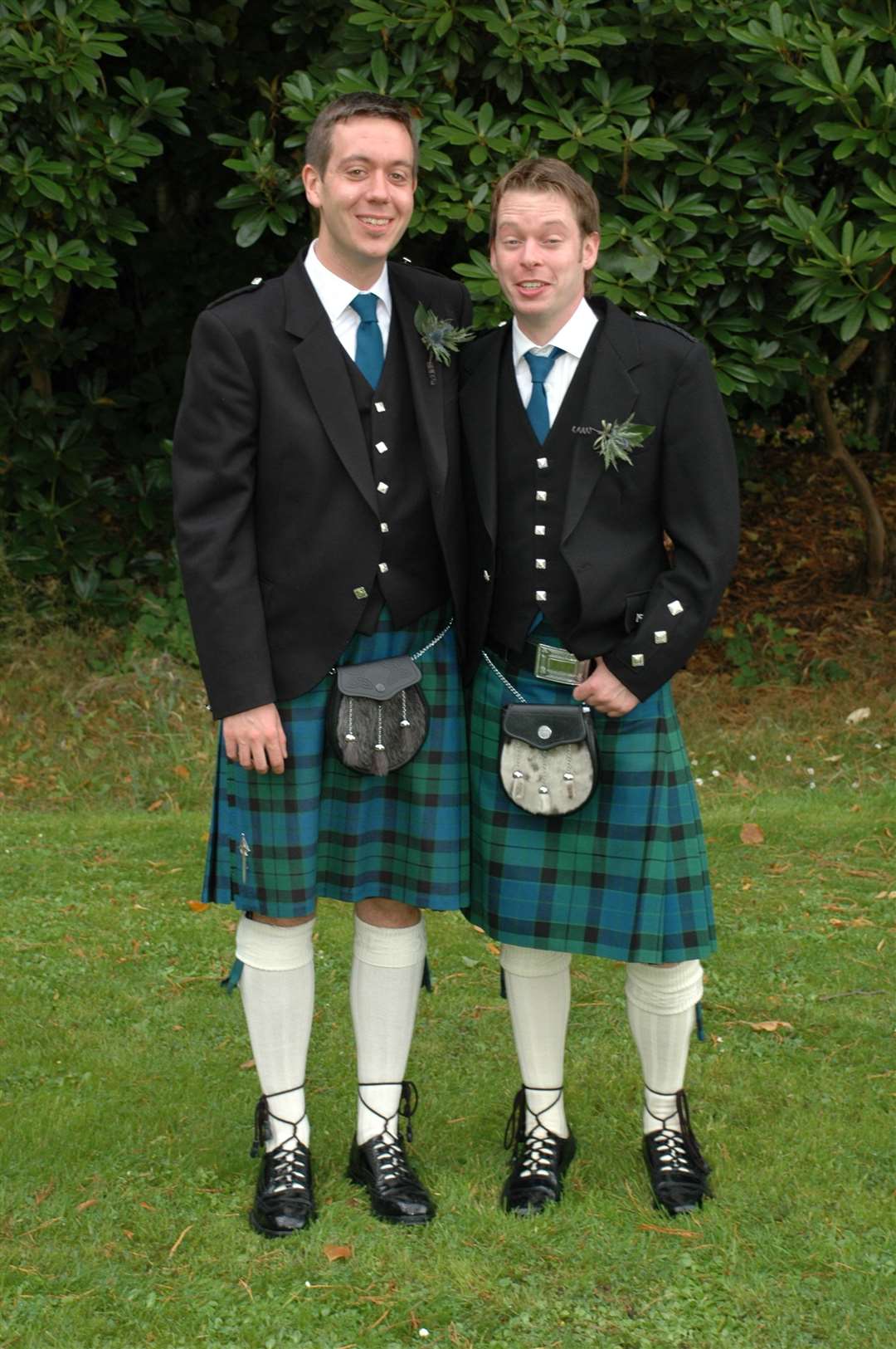 Ryan McKay (left) at his wedding with Pete Nairne as his best man.