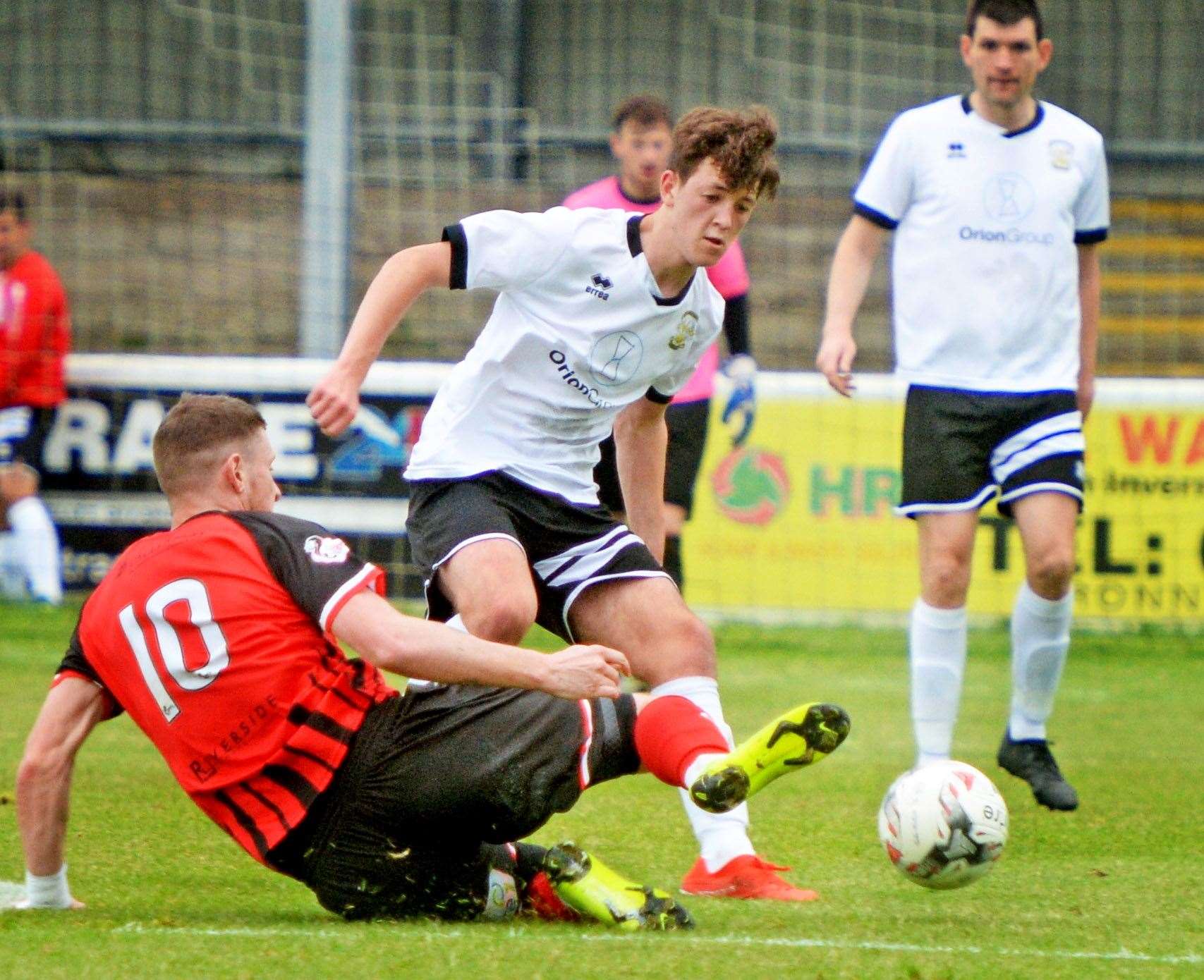 Ali Gillies broke into the Clach first team last season under the watchful eye of manager Brian Macleod. Picture: Gair Fraser. Image No.044387