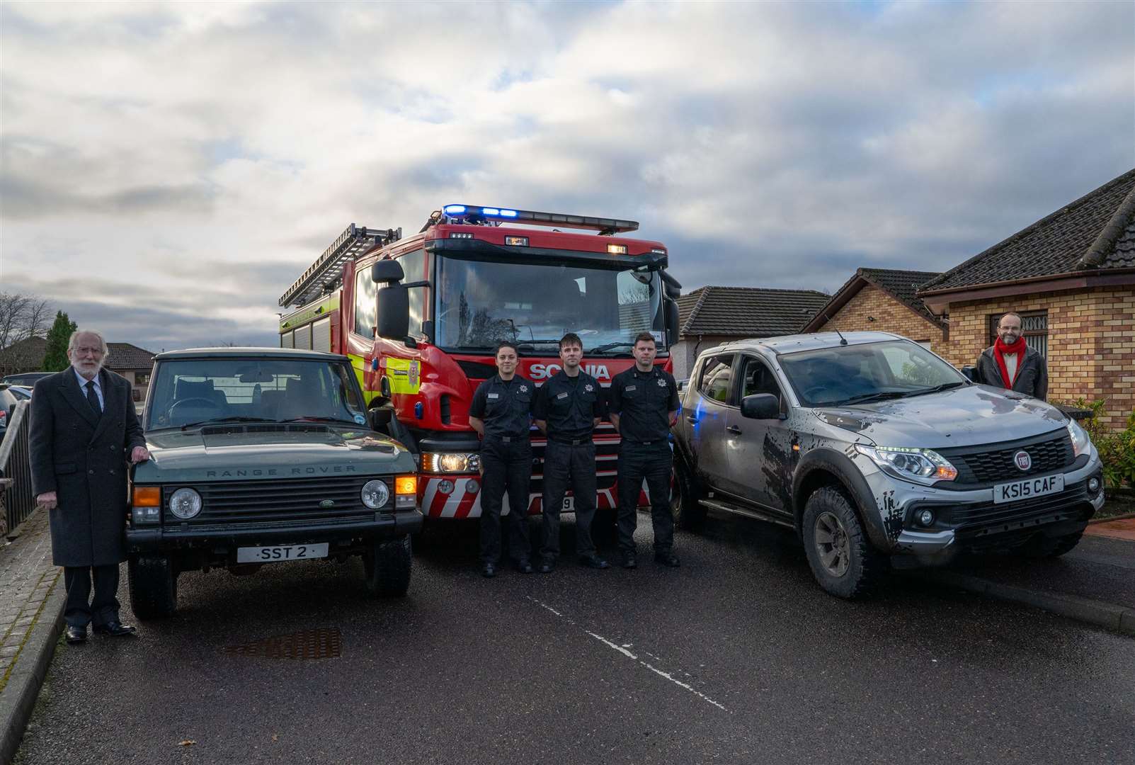 Firefighters and Highland 4 Wheel Drive Club members attended the funeral to pay tribute to Eddie and his service. Picture: Nick Sidle.