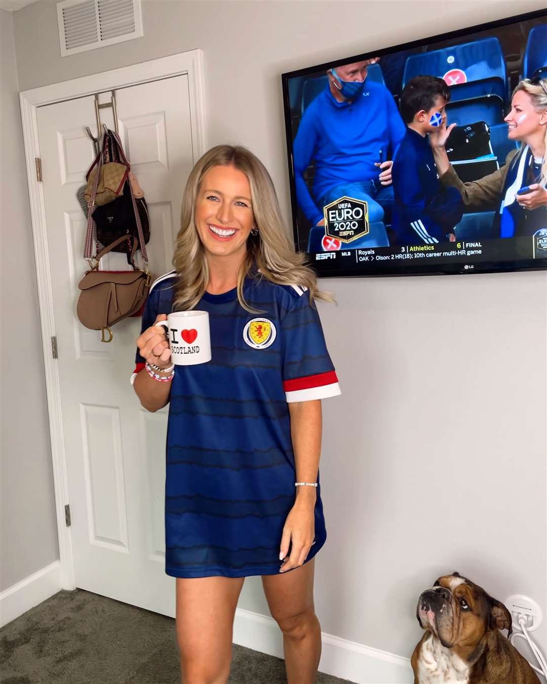 Diane Knox cheered Scotland on from her home.
