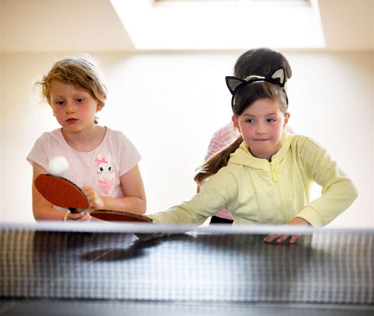Darcey playing table tennis. Picture: James Mackenzie.