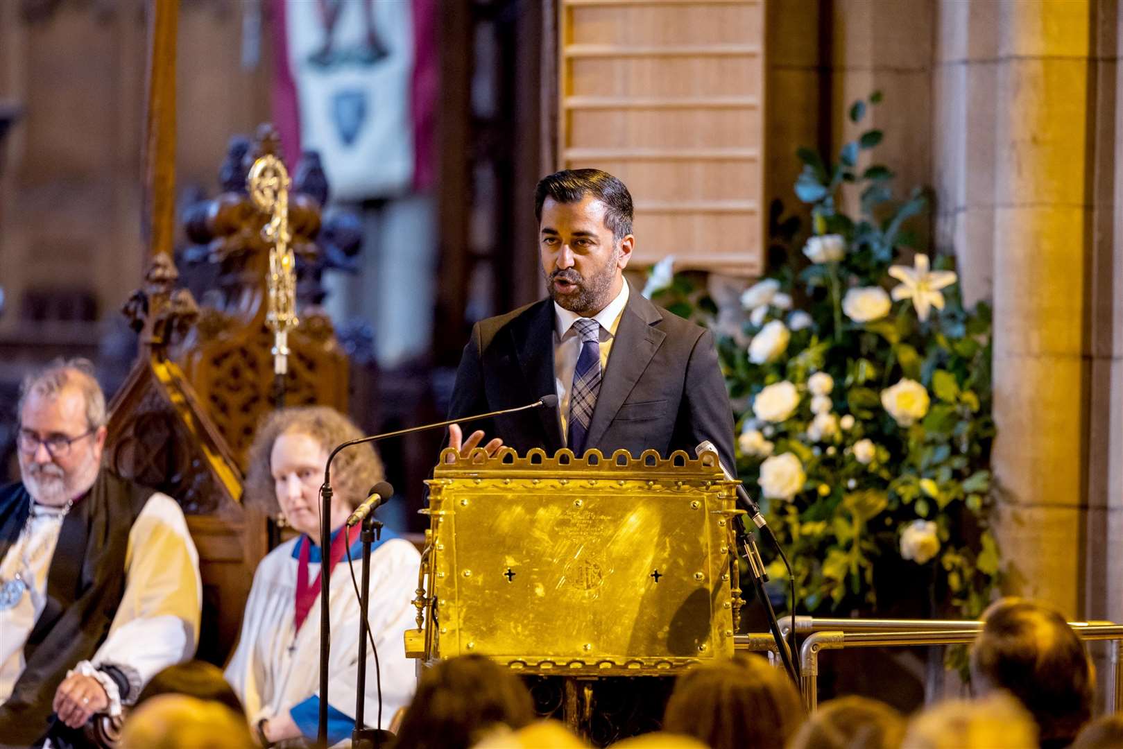 Scotland’s First Minister, Humza Yousaf gave a reading at the service (Paul Campbell/PA)
