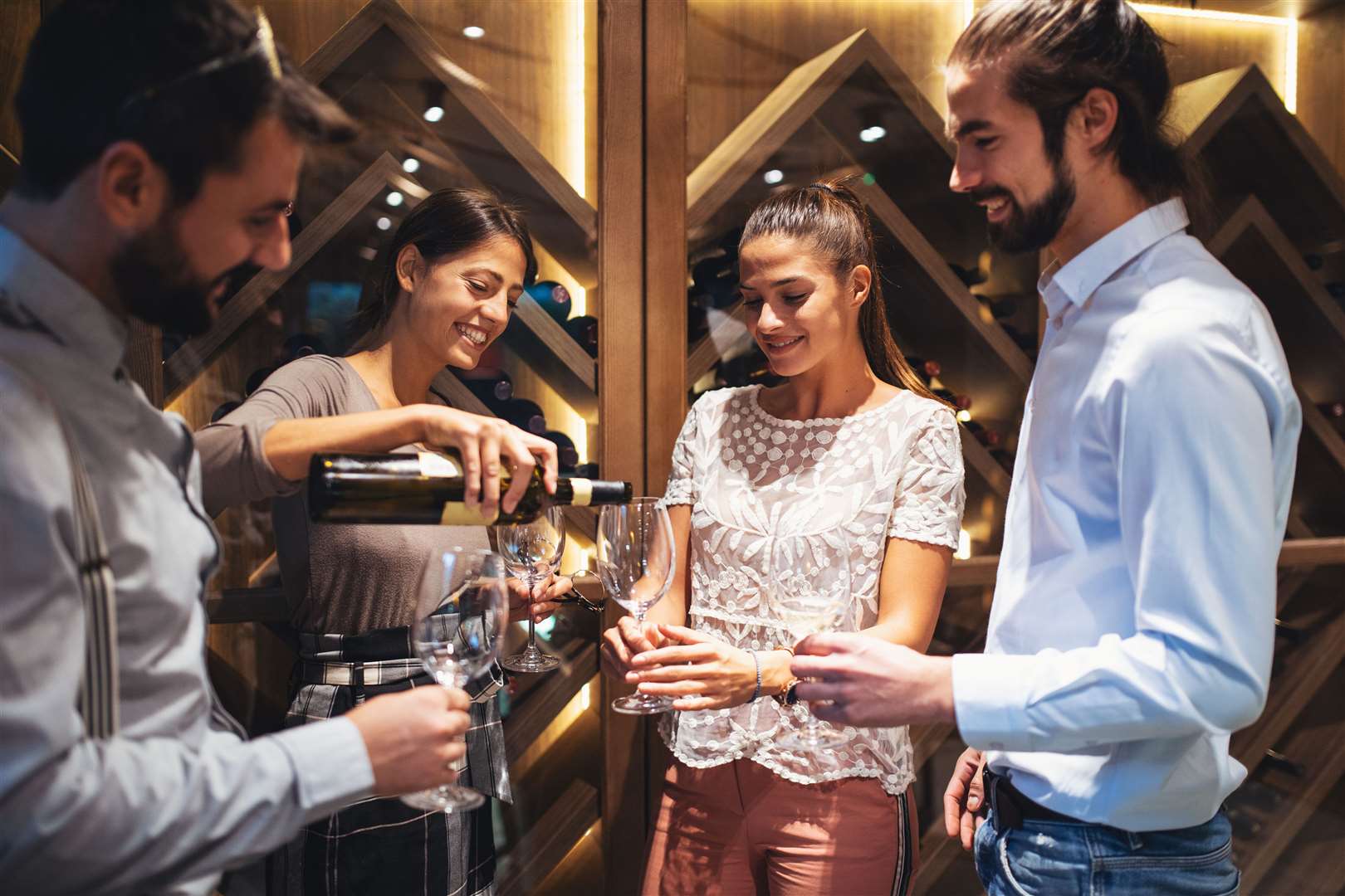 The shared experience of tasting wine is an integral part of the process.