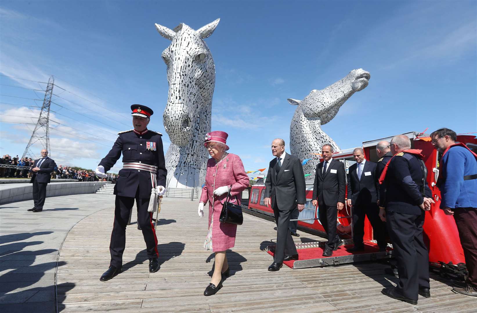 The Queen and Duke of Edinburgh visited The Kelpies in 2017 (PA)