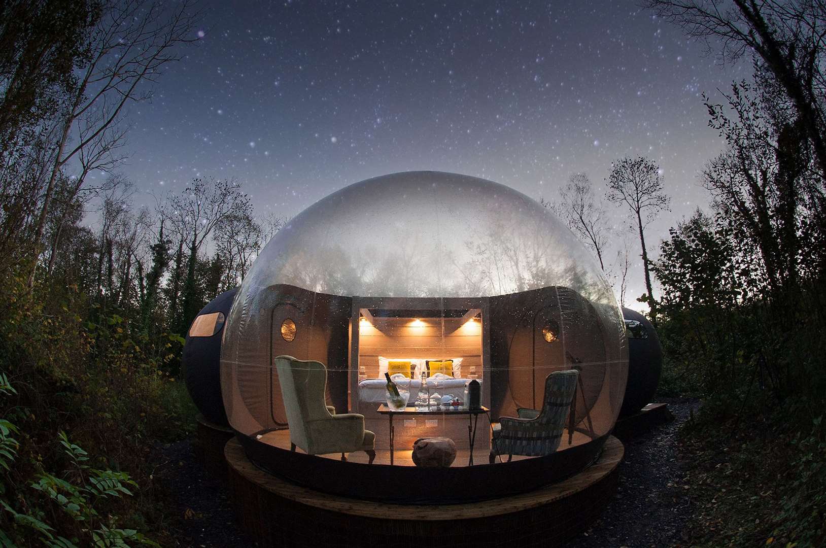 A bubble dome at Finn Lough. Picture: PA Photo/Finn Lough