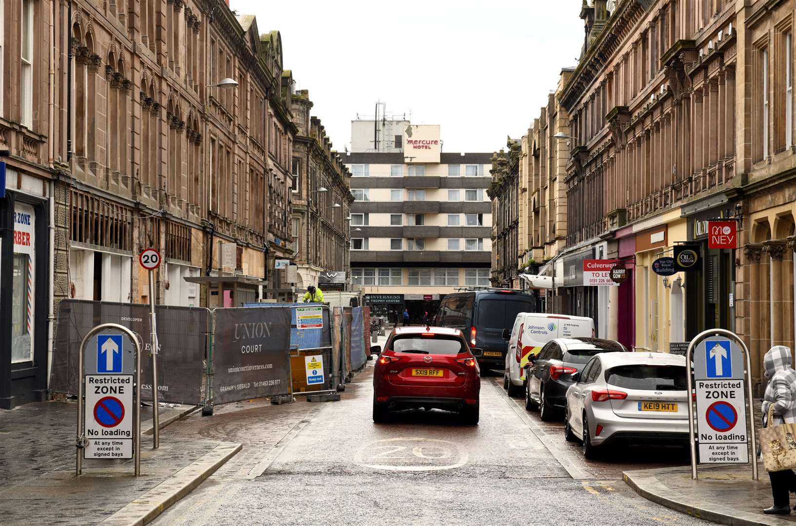 Union Court scaffolding on Union Street, Inverness has come down. Picture: James Mackenzie