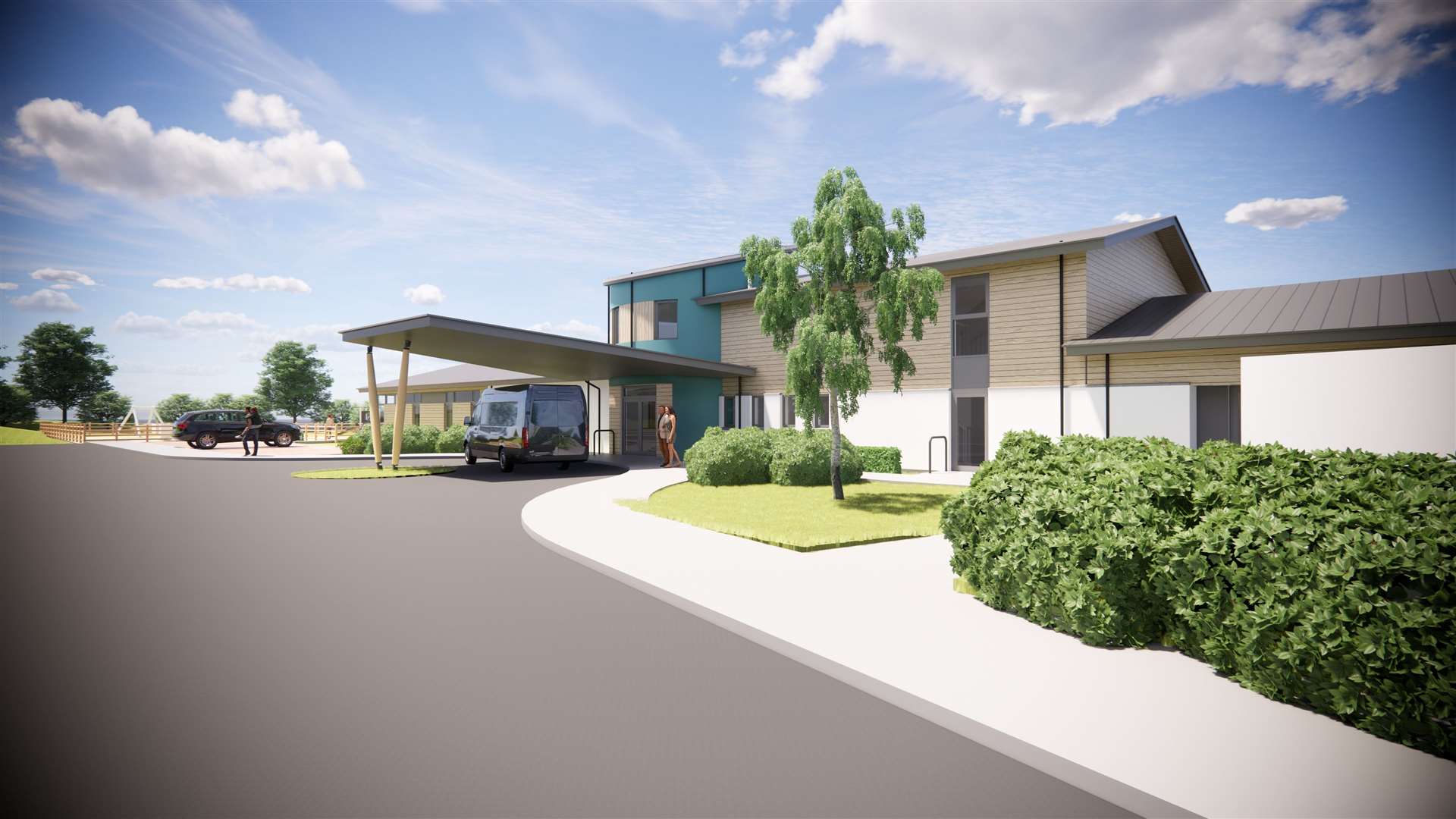 An illustration of how the Haven Centre which is being built at a site in Smithton will look.