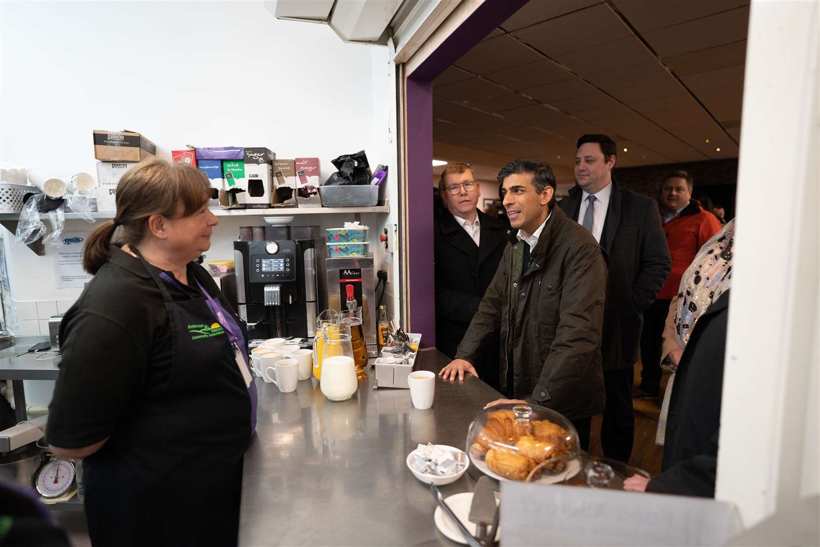 Prime Minister Rishi Sunak meets staff and local party members at Firthmoor Community Centre during a visit to Darlington, County Durham (Stefan Rousseau/PA)