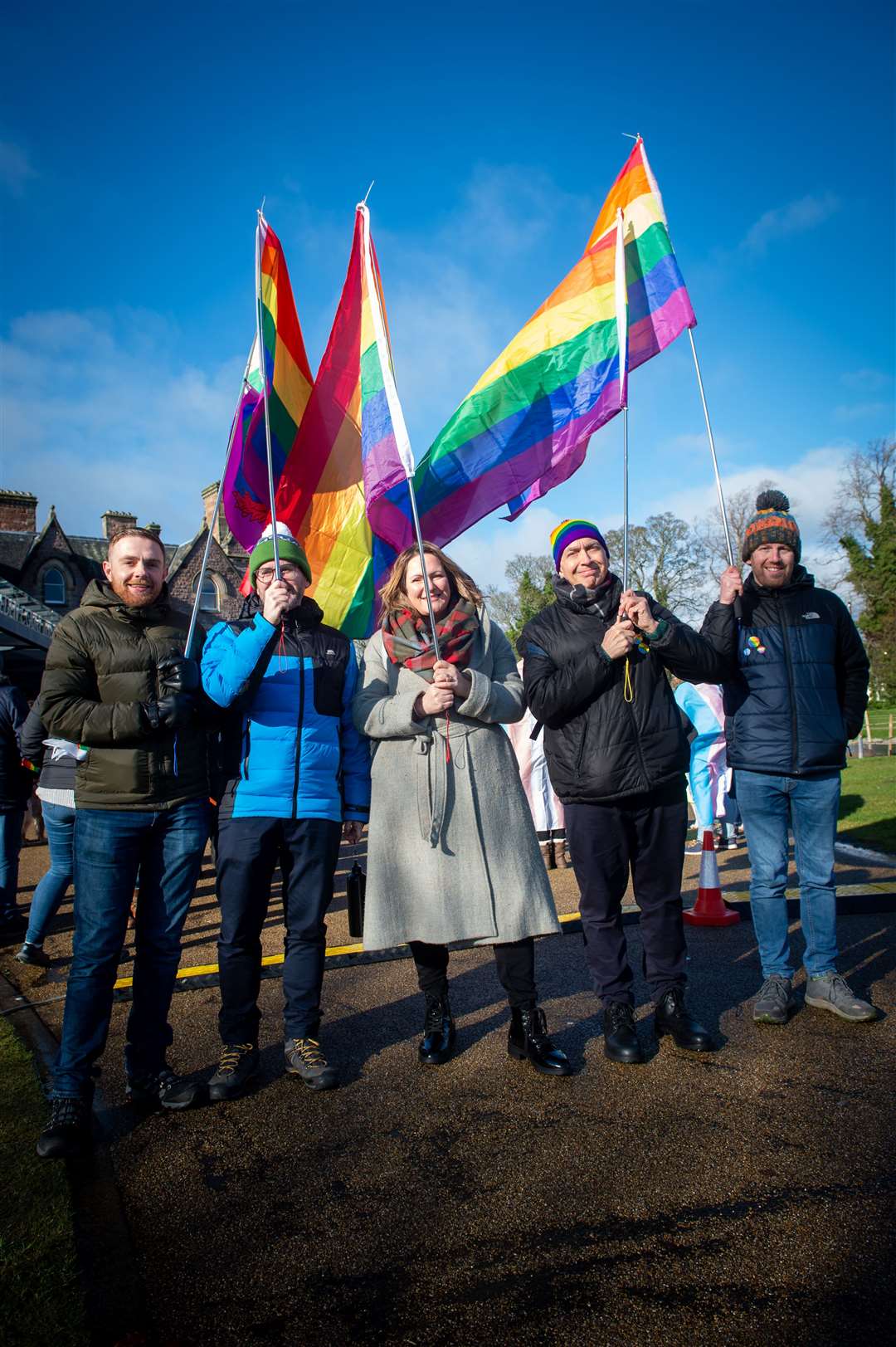 Stephen Campbell, Graham Laughton, Amanda Latham, Tim Schroder and Alan Gulliver. Graham, Tim and Alan, part of the Highland Pride committee in 2020. Picture: Callum Mackay
