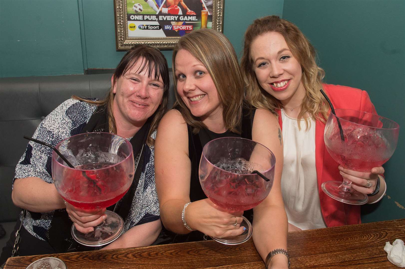 Enjoing a drink are (left to right) Julie Mcmillan, Caren Robertson and Lynne Mackay.