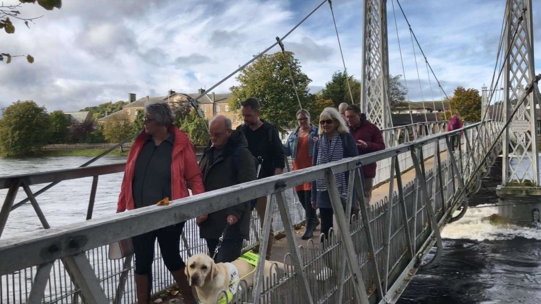 Inverness Walking Group members crossing the Infirmary Bridge.