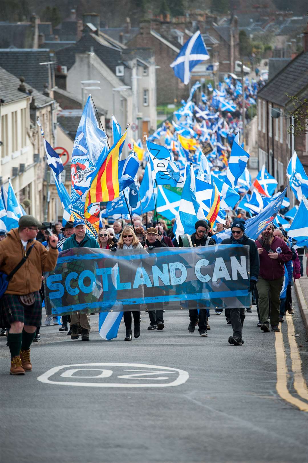 A previous independence march in Inverness.