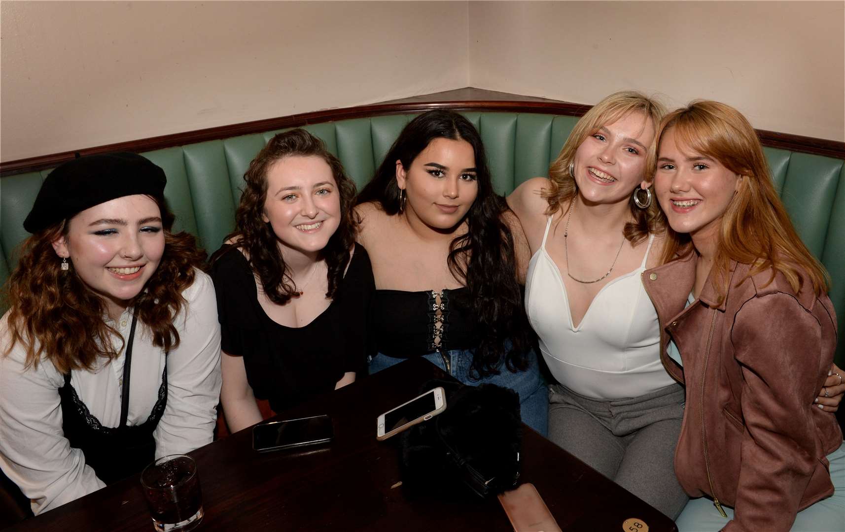 (left) Beckie McHarg, Chloe Goodall celebrating18th birthday, Alisha Sarwar, Leah Langlands and Sophie MacRitchie. Picture: Gary Anthony
