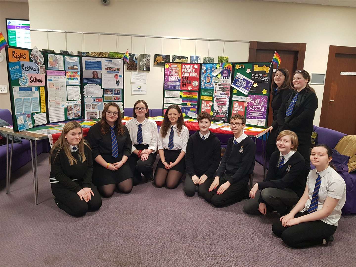 IRA pupils photographed with their Unicef display pre-Covid lockdown.