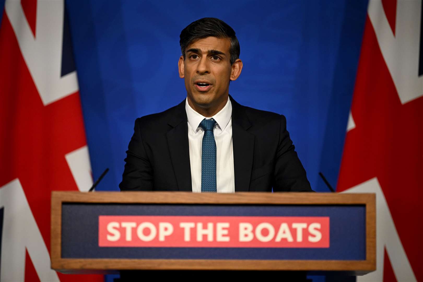 Prime Minister Rishi Sunak holds a press conference in Downing Street, London (Leon Neal/PA)