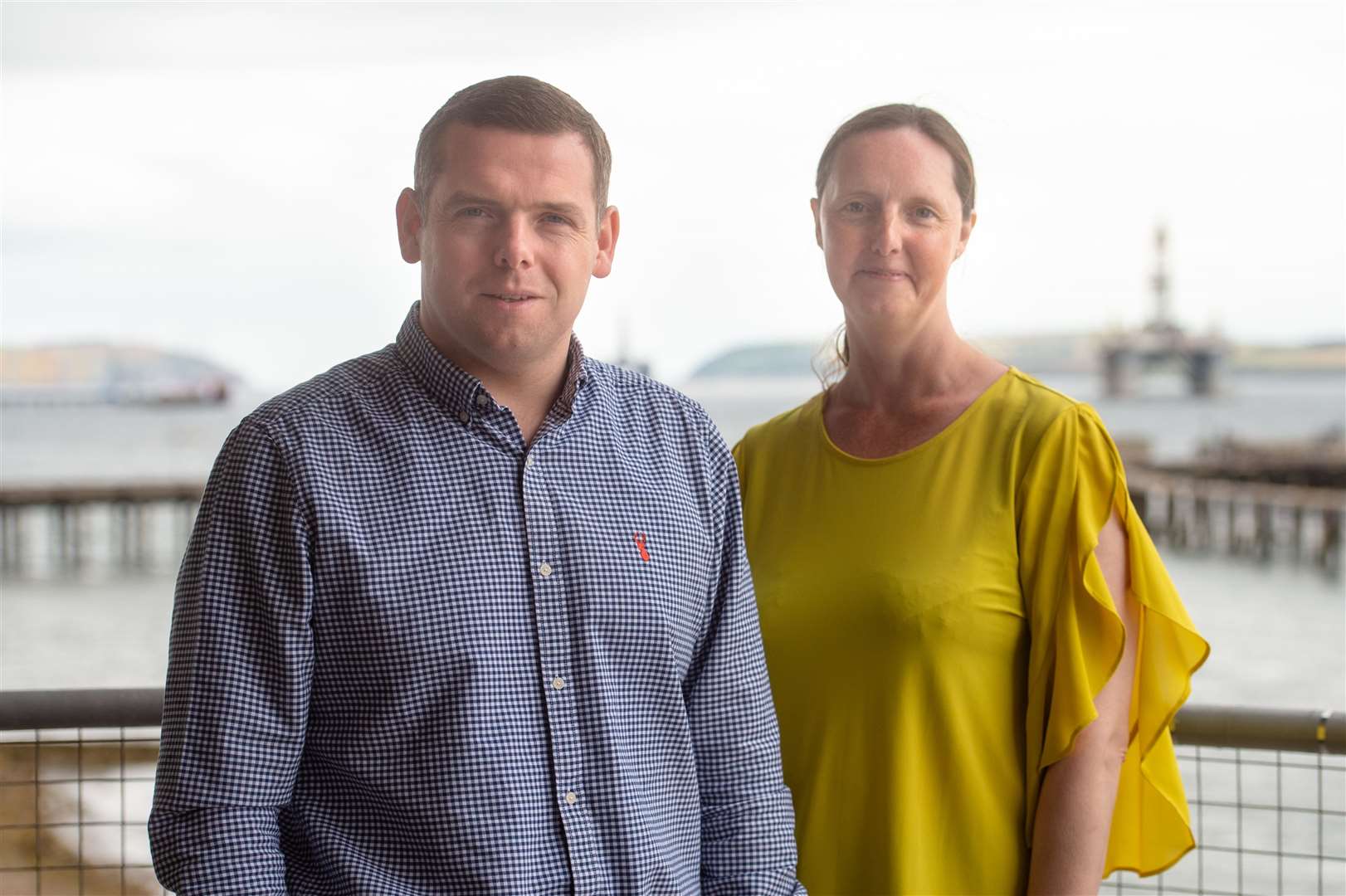 Scottish Conservative leader MSP Douglas Ross and Joanne Allday, from the Port of Cromarty Firth.