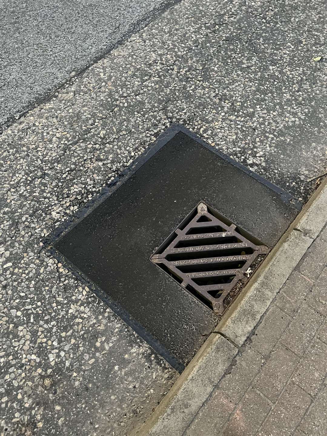 The repaired drain.