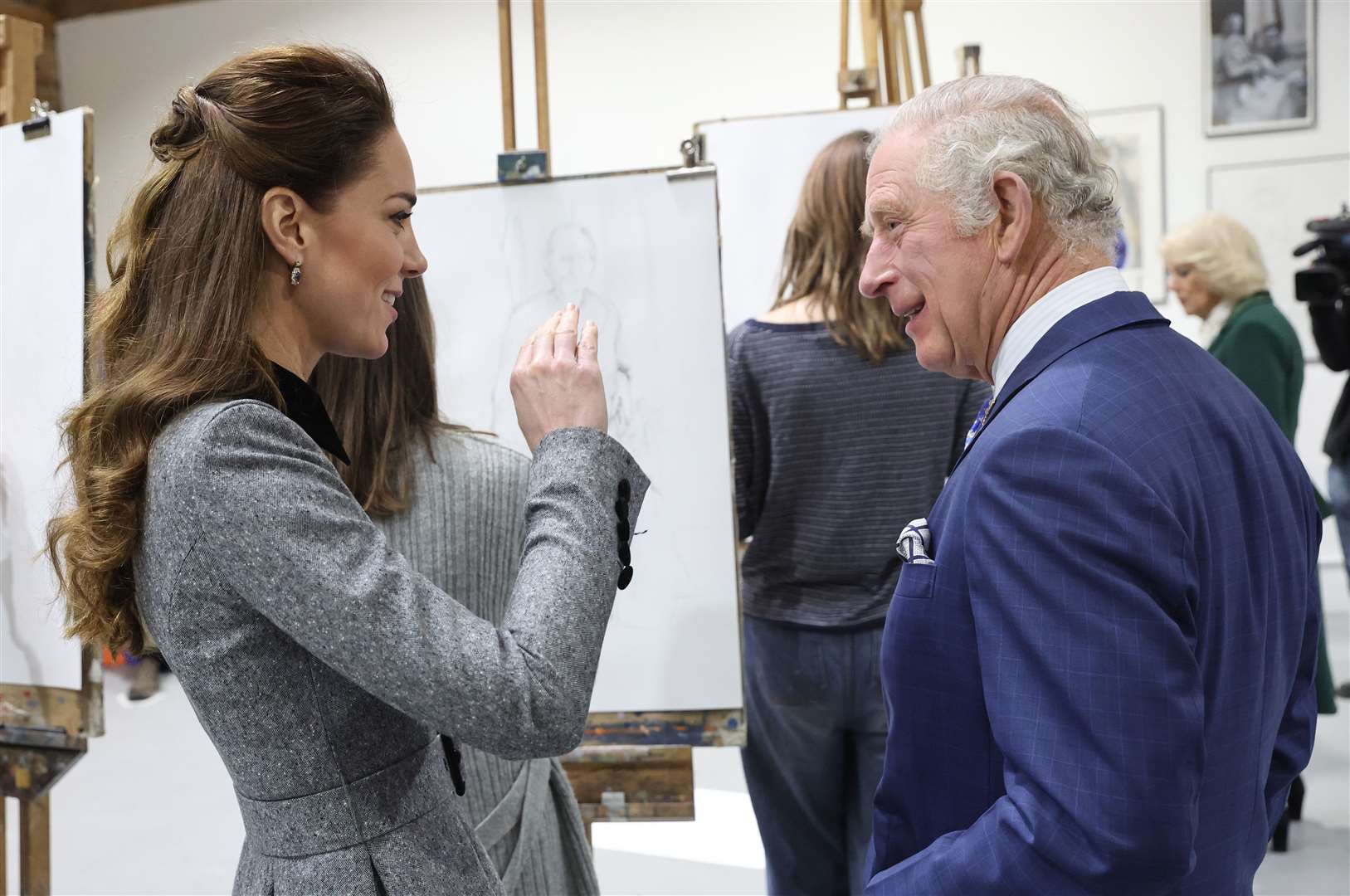 Kate and her father-in-law, now the King, at his foundation training centre for arts and culture in London in 2022 (Chris Jackson/PA)