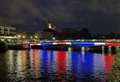 Ness Bridge lit-up in the colours of the Union flag to mark the Queen's Platinum Jubilee 