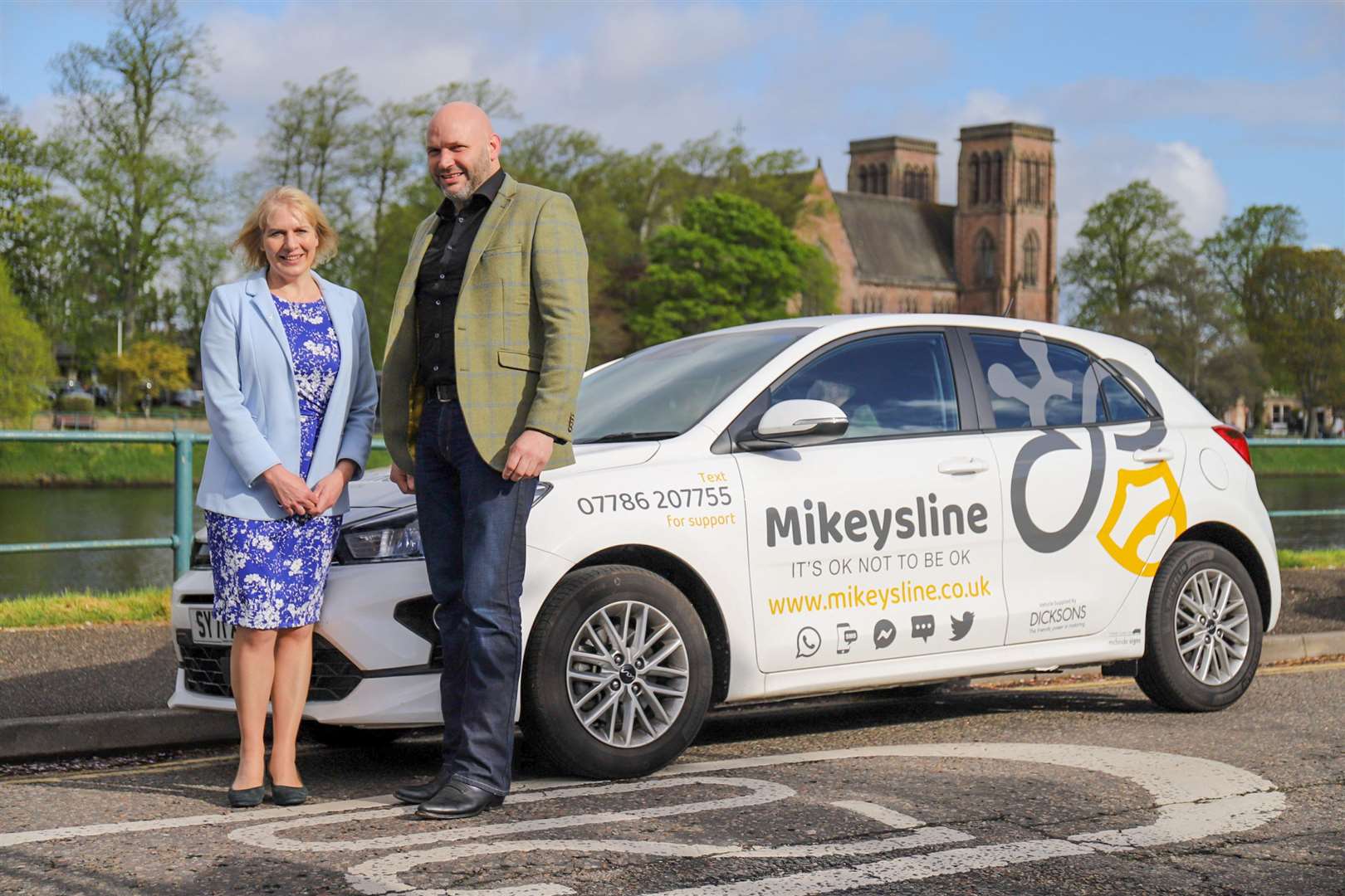 Dicksons's boss Fraser Bryce and Emily Stokes, CEO of Mikeysline.