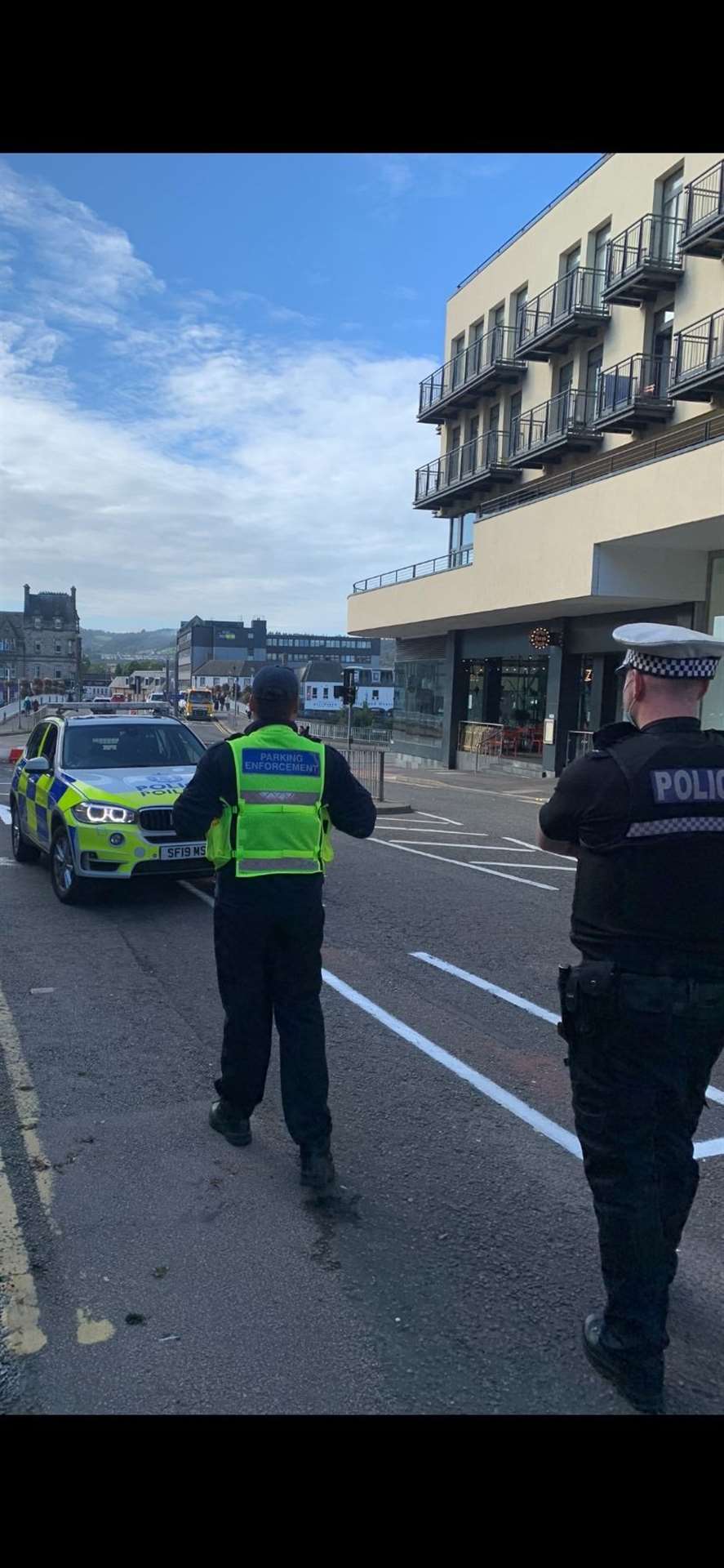 Police in Inverness city centre.