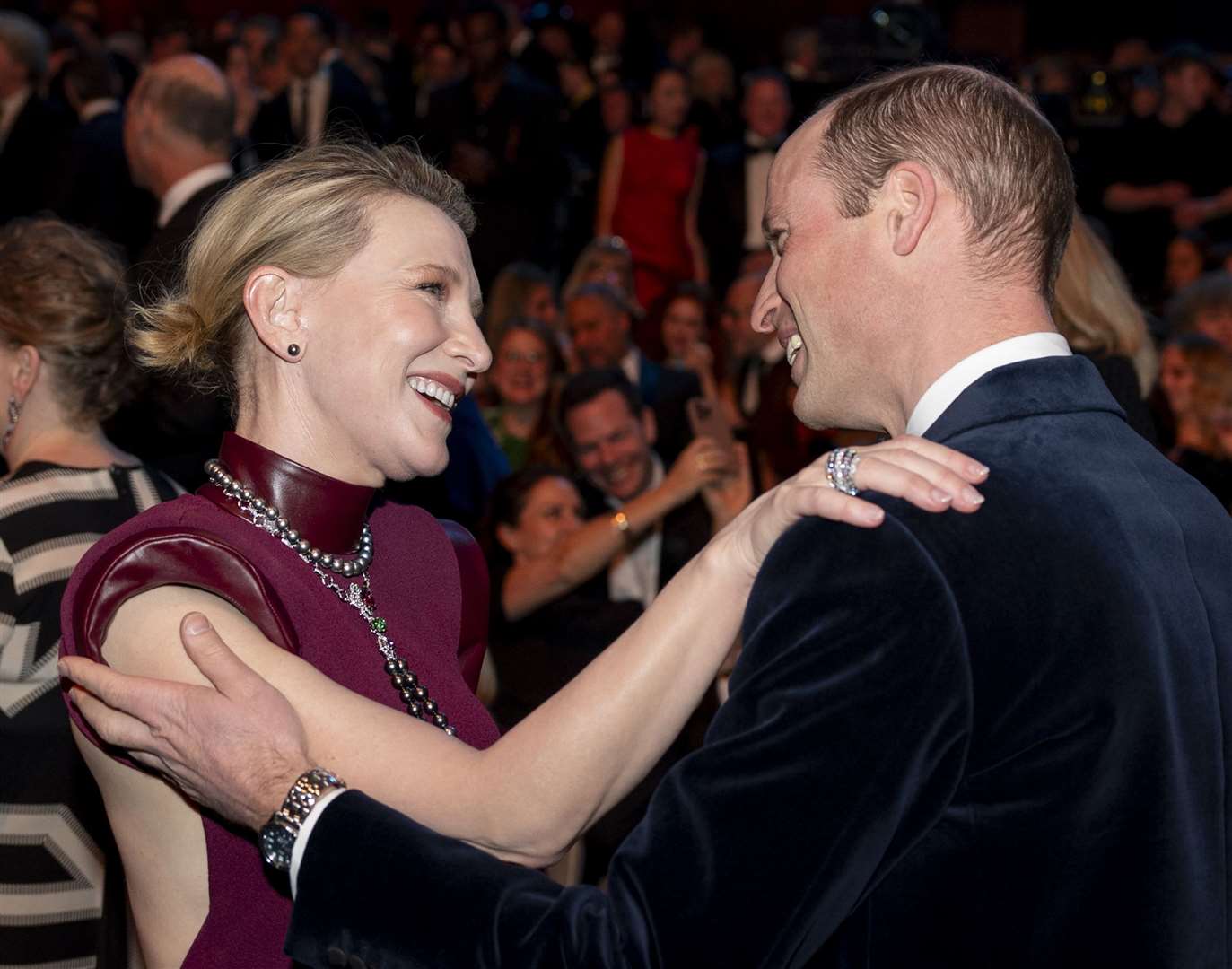 William sat next to Cate Blanchett at the ceremony (Jordan Pettitt/PA)