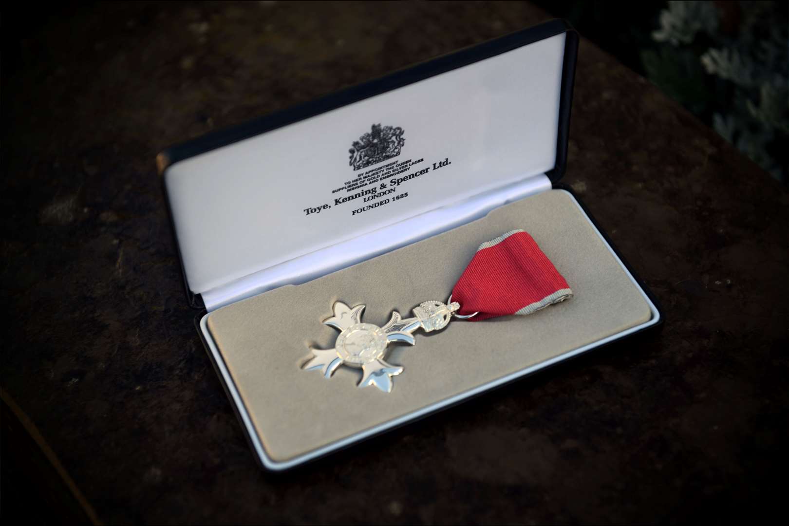 The medal in its box.