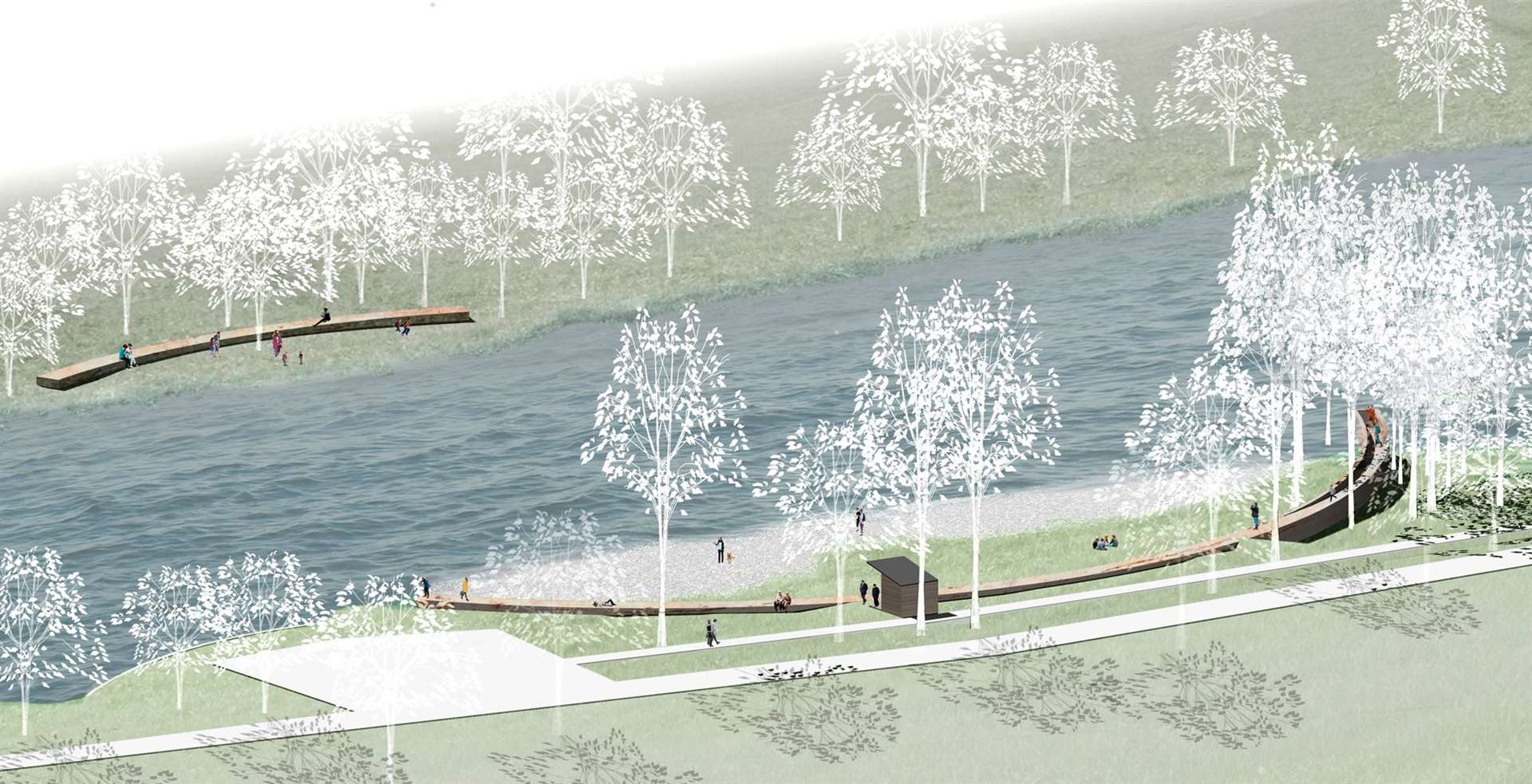 An artist's impression of planned river artwork called My Ness.