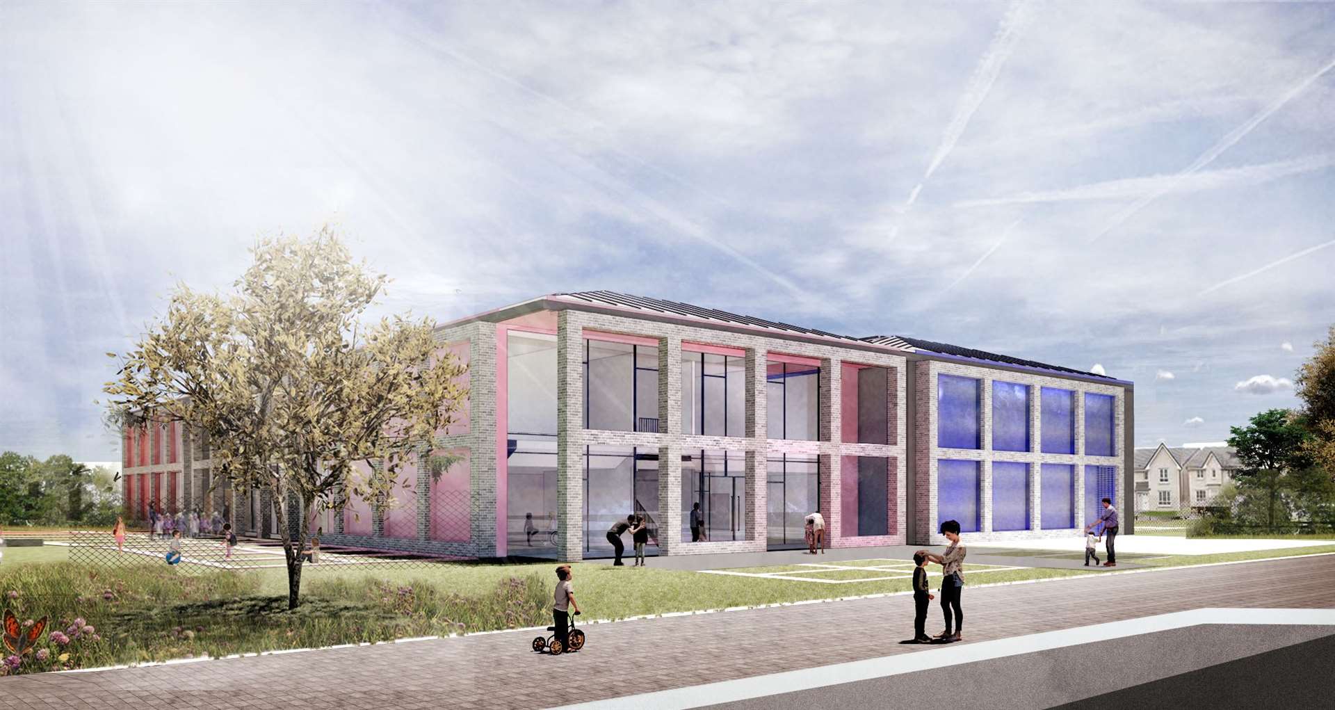 Artist's impression of the Ness Castle primary school. ©Stallan-Brand Architects.