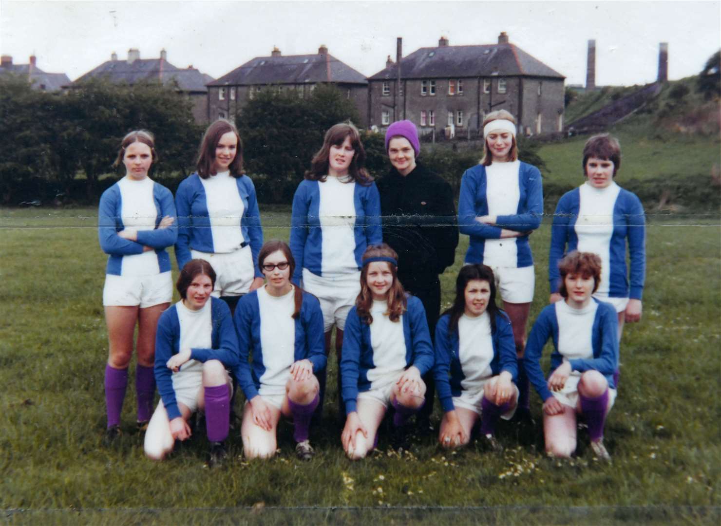 Therese Coffey (front, centre) with Dunfermline Ladies in the early 1970s.