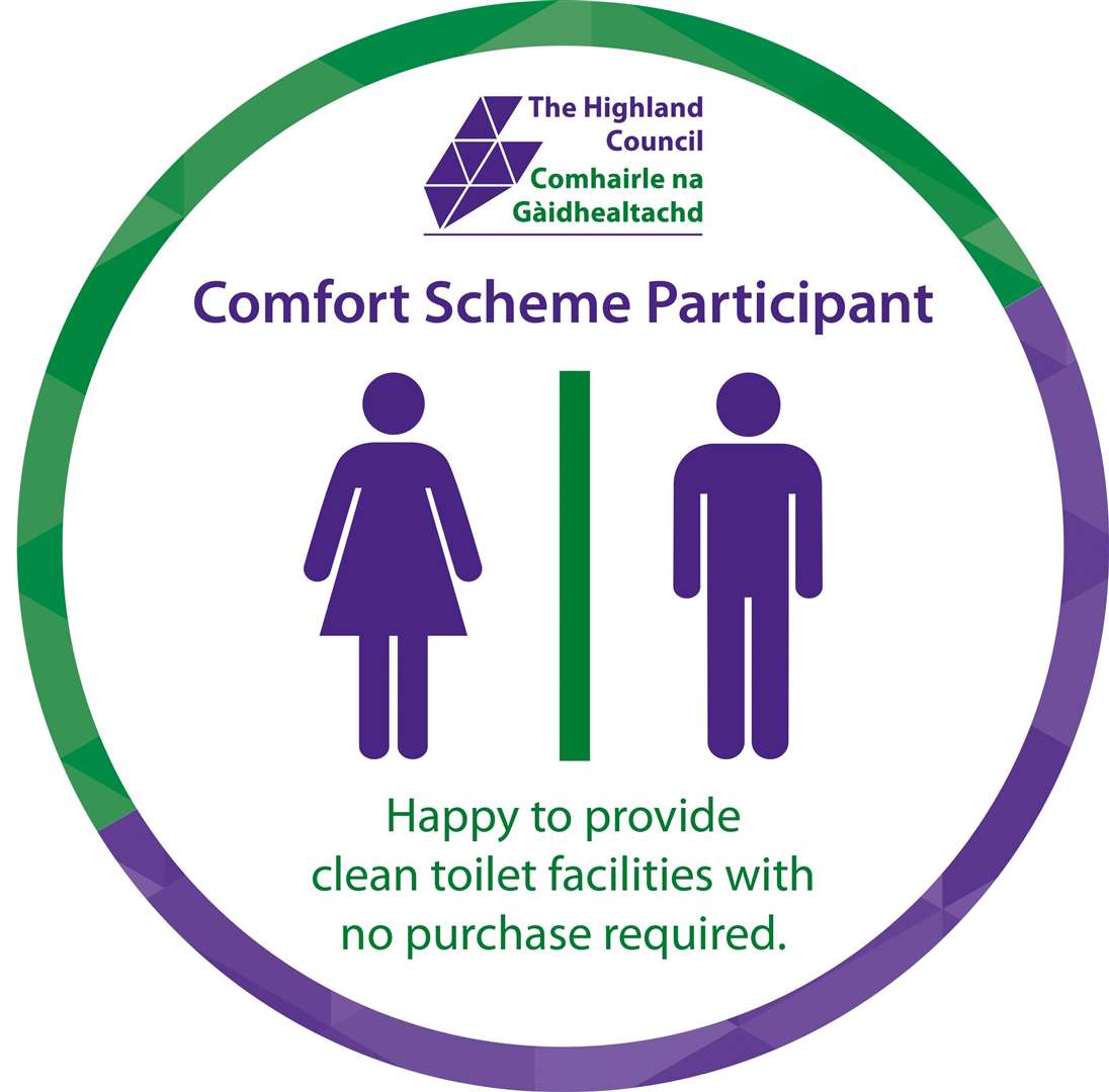 Highland Council's Comfort Scheme sign and logo.
