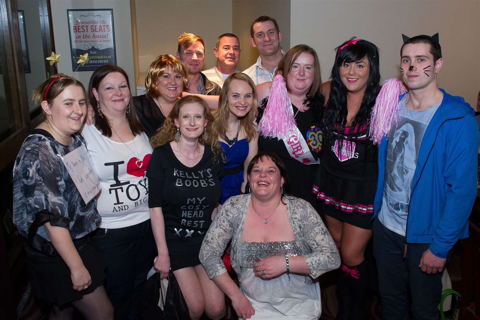 City Seen 09FEB 2013 Kelly Bisset (third right) in Smith & Jones celebrating her 30th birthday Picture: Callum Mackay