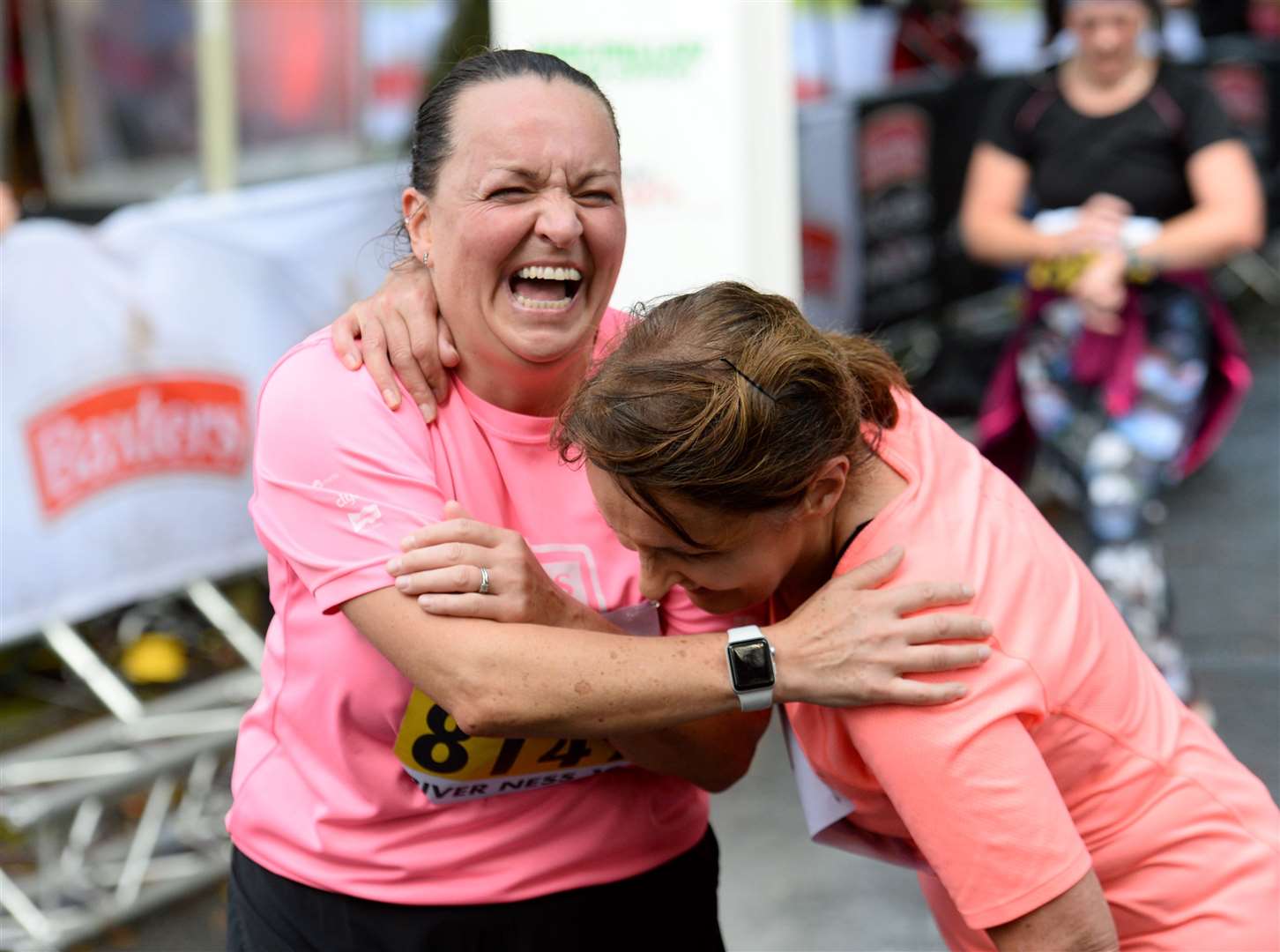 Sisters Marian Ingram and Mary MacPherson are delighted to finish the 10k...Picture: Gary Anthony